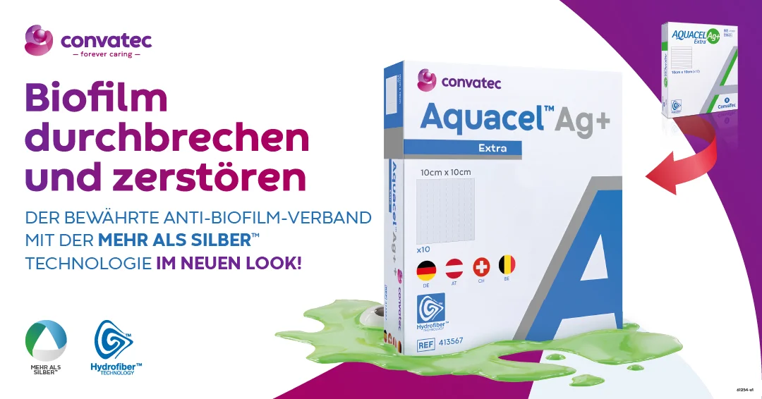 Biofilm durchbrechen und zerstören mit Aquacel® Ag+ Extra und der MEHR ALS SILBER™ Technologie