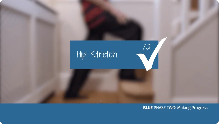 A video thumbnail of 'Blue Phase Two - Hip Stretch'