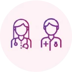 Two medical professionals standing side-by-side indicate that 99% of clinicians recommend Aquacel® Ag+ Extra™ dressing.