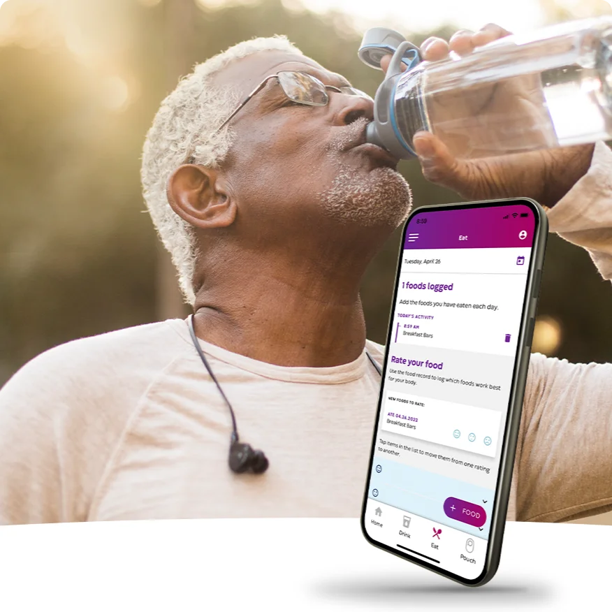 a person drinking from a bottle